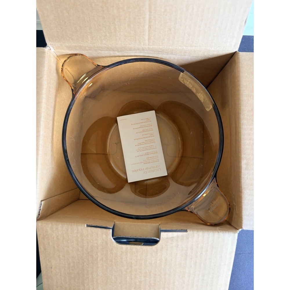 VISIONS CP-8697 3.5L Covered Cookpot Goulde Soup Pot and Lid Amber Pyroceram NEW - Picture 5 of 7